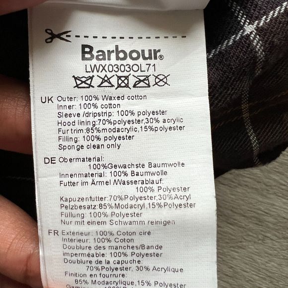 Barbour Jacket Womens 4 Green Kelsall Wax Parka Lined Outdoor Hooded - Picture 8 of 12